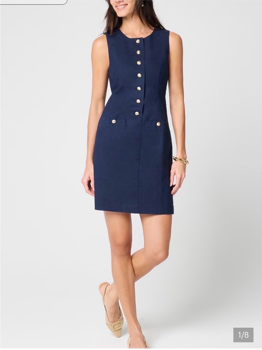J. Crew White Sleeveless Button-Front Mini Dress